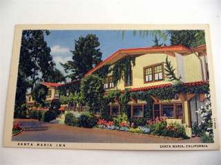 Santa Maria Inn Hotel California Linen Postcard Motel  