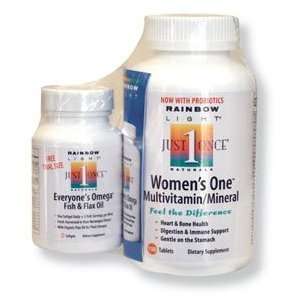  Womens One Multi / Everyones Omega Fish & Flax Oil Bundle   150+30
