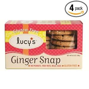 Lucys Gluten Free Cookie Box, Ginger Snap, 5.5 Ounce (Pack of 4 