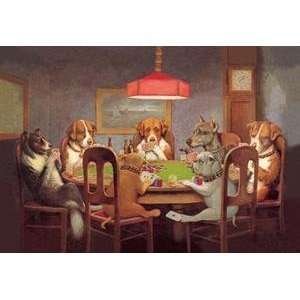  vintage art Passing the Ace Under the Table (Dog Poker 