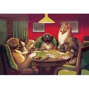  Dog Poker   Stun, Shock & the Win   20x30 Gallery Wrapped 