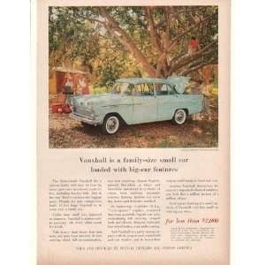  1960 British Built Blue Vauxhall Family Camping Print Ad 