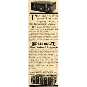  1911 Ad 1093 Bellow Case Steamer Trunk 4016 Indestructo 