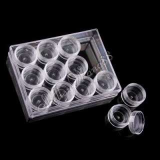 Bead Box Case Organizer w/12 Clear Stackable Containers  