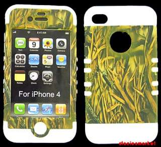 iPhone 4 4S Rocker Series Silicone Skin + Hard Case Camo Shedder Grass 