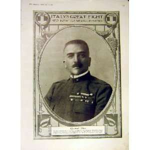  Portrait General Diaz Italian Ww1 1918 Old Print 1918 