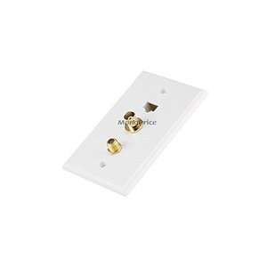  Branded Cat5e / F Type / BNC Wall Plate (Cat5e + F Type 