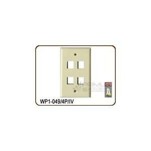  4 Port Wall Plate   Ivory