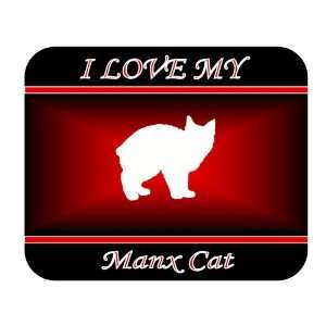  I Love My Manx Cat Mouse Pad   Red Design Everything 