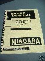 Niagara Power Squaring Shears Instructions & Parts List  