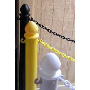  Plastic Stanchion 4 Pack Kit in Black with Chain & C hooks 
