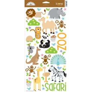  Zoofari Cardstock Stickers 6X13 Sheet Safari Ico 
