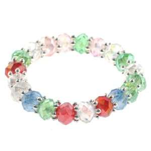 Multi Colored Childrens Bracelet with Faceted Rondelle Beads in 8x6mm 