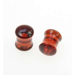  TUNNEL AMBER GLASS PLUGS 4G   Sold As A Pair Jewelry