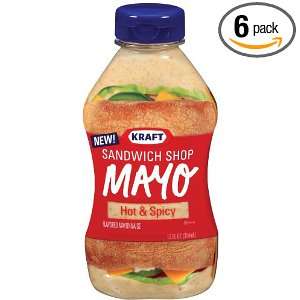 Kraft Sandwich Shop Hot n Spicy Mayonnaise, 12 Ounce Jars (Pack of 6 