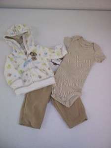 Carters Boys 3 Piece Fleece Outfit Size 6 Months  