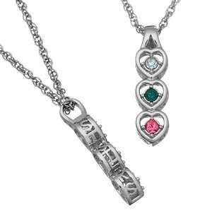  Platinum Plated SISTERS Birthstone Hearts Pendant Jewelry