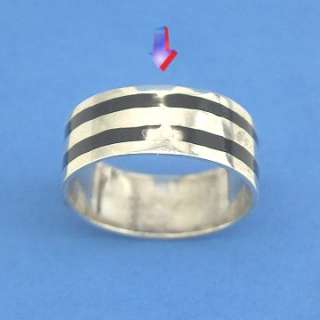 J041 Sterling Silver Linear Band Ring Size 11.5 Thumb AS IS Solid 925 