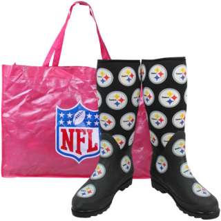 Pittsburgh Steelers Ladies Black Enthusiast Boots 670541153949  