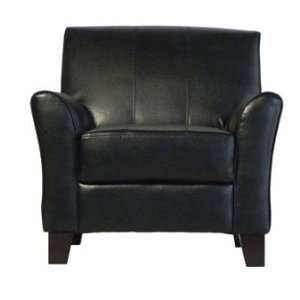   Baxter Arm Chair and Ottoman in Black Renu Leather Furniture & Decor