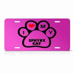 Sphynx Cats Pink Novelty Animal Metal License Plate Wall Sign Tag