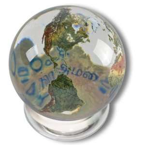 Peace Orbacle   Clear Crystal Sphere with Natural Earth 