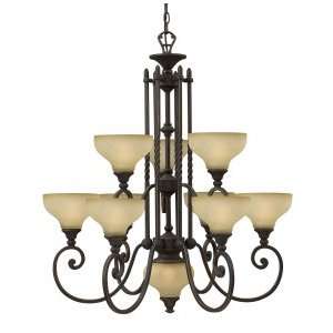   Bronze Frisco Traditional / Classic 9 Light Up / Down Lighting Chande