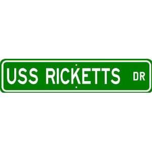 USS RICKETTS DE 254 Street Sign   Navy Patio, Lawn 