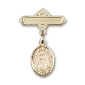  St. Teresa of Avila Charm and Polished Badge Pin St. Teresa of Avila 