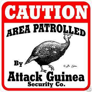 Caution Attack Guinea Hen Novelty Funny Sign  