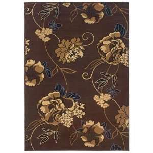 Home Fashions Design CC10172 Charbel Brown Floral Contemporary Rug 