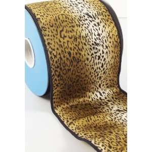  Berwick Wildcat Wired Edge Cheetah Print Ribbon, 4 Wide 