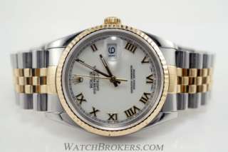 Rolex Oyster Perpetual Datejust Ref 16233 Two Tone Mens Stainless 