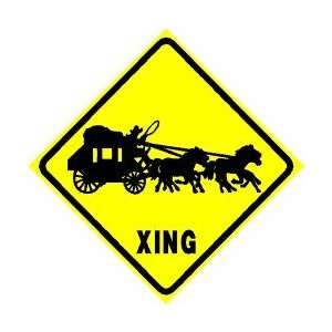  STAGECOACH CROSSING western wagon horse sign