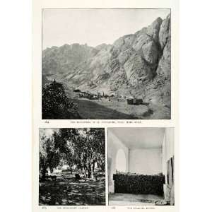 1906 Print Monastery Catharine Gebel Musa Garden Charnel House Sinai 
