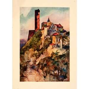  1907 Color Print Chateau Roussillon France Architecture 