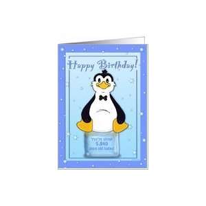   16th Birthday   Penguin on Ice Cool Birthday Facts Card Toys & Games