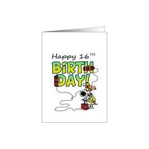  Happy 16th Birthday   Dynamite Dog Card Toys & Games