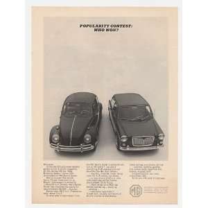   Sports Sedan vs VW Beetle Popularity Contest Print Ad