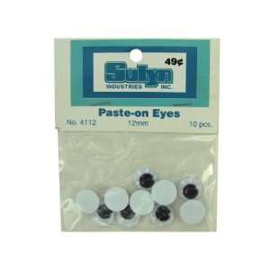 10 Pc 12Mm Paste On Eyes Case Pack 60