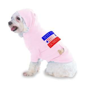 VOTE FOR DOMINOES Hooded (Hoody) T Shirt with pocket for your Dog or 