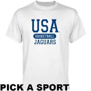 South Alabama Jaguars White Custom Sport T shirt  