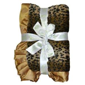  Cheetah Faux Fur and Satin Baby Blanket SW 80330 Baby