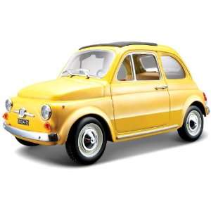  1965 Fiat 500 F Yellow 124 Diecast Model Car Toys 