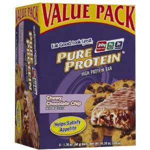   Protein Bars, Chewy Chocolate Chip, 6 ct