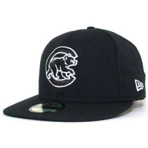  Chicago Cubs MLB Black & White Fashion 59FIFTY by New 