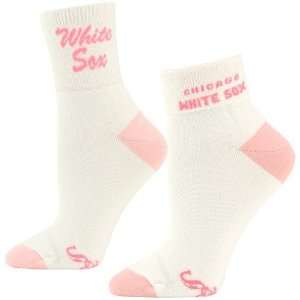  MLB Chicago White Sox Ladies White Pink Roll Socks Sports 