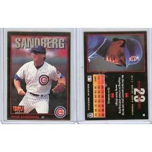  1993 LEAF RYNE SANDBERG #10 TRIPLE PLAY, CHICAGO CUBS 