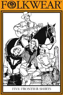 Folkwear Mens/Misses 5 Cowboy Frontier Shirts PATTERN  