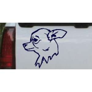Navy 10in X 9.1in    Chihuahua Animals Car Window Wall Laptop Decal 
